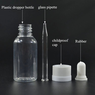 Garrafas de vidro de gotejamento personalizadas de 10 ml a 120 ml de capacidade
