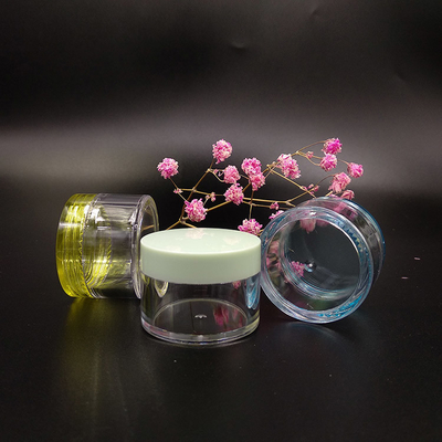 Contenedor de plástico liso transparente para cosméticos com juntas sensíveis à pressão