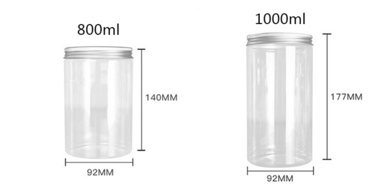Frascos de PET de plástico branco de qualidade alimentar 4oz 8oz 300ml 500ml forma redonda vazio creme para olhos e rosto frascos de creme recipiente 16oz