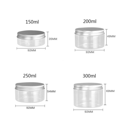 Frascos de PET de plástico branco de qualidade alimentar 4oz 8oz 300ml 500ml forma redonda vazio creme para olhos e rosto frascos de creme recipiente 16oz