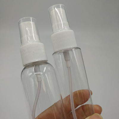 Garrafa de spray PET transparente com design redondo clássico suave