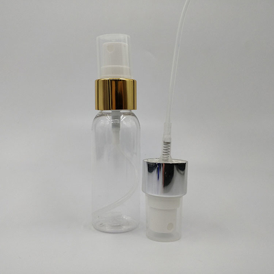 Garrafa de spray PET transparente com design redondo clássico suave