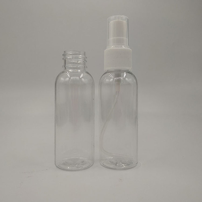 Garrafa de spray PET transparente com design redondo clássico suave