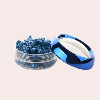 Recipiente cosmético redondo transparente 30 ml frasco de PP com design de superfície personalizado