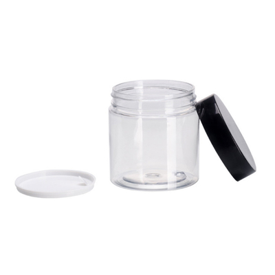 Jarros de plástico transparente com impressão personalizável para armazenamento de maquiagem de creme