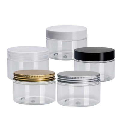 Frascos de plástico cosmético transparente personalizados com impressão personalizável