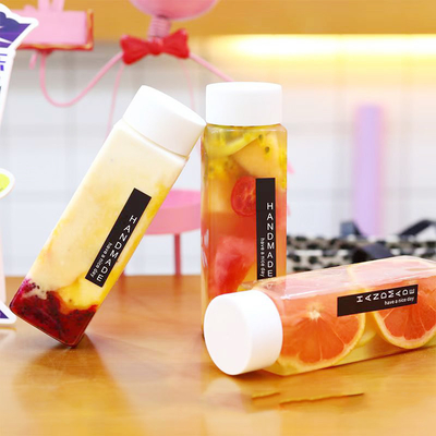 Jugos de chá de bolhas de acrílico quadrado claro Design moderno à prova de vazamento