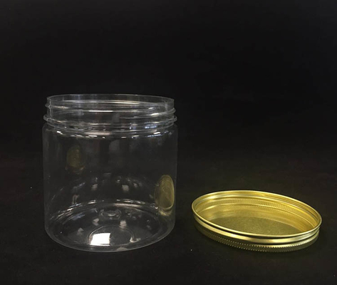 Frascos de plástico transparente com tampa de alumínio para armazenamento de creme