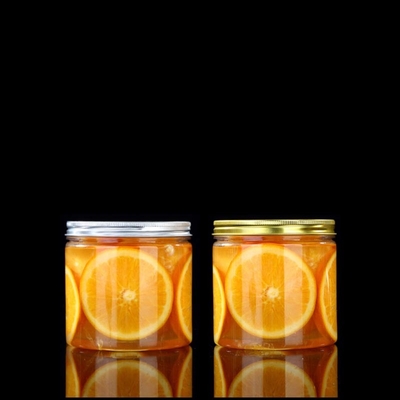 Recomendado grande frasco de plástico de especiarias biscoitos frasco de plástico transparente frasco de plástico tampa de ouro com etiqueta privada personalizada