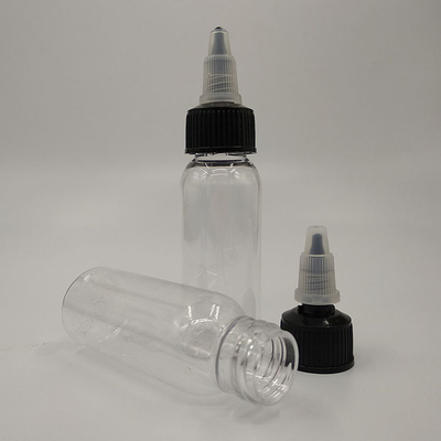 Garrafas de plástico transparente com tampa de parafuso com acabamento de pescoço de parafuso