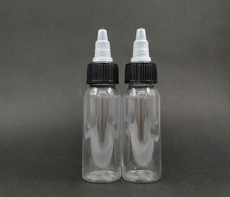 Garrafas de plástico transparente com tampa de parafuso com acabamento de pescoço de parafuso