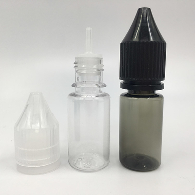 Impressão personalizada colorida 10 - 100 ml garrafas líquidas com tampa de parafuso à prova de crianças transparentes redondas E