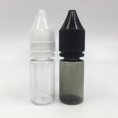 Garrafas transparentes de líquido E vazias com tampas de parafuso para armazenamento de suco E