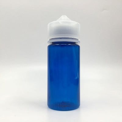 Garrafas de plástico PET transparentes de 100 ml com tampas de parafuso de metal para E líquido