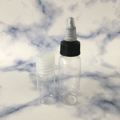 Garrafas de plástico de cabeça de parafuso transparente personalizáveis para armazenamento de líquidos