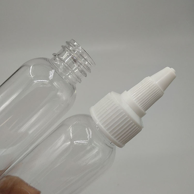 Garrafas de plástico de 100 ml com tampa de parafuso e impressão personalizada