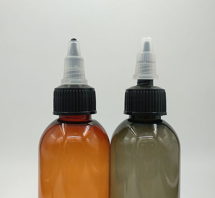 Garrafas de plástico com tampa de parafuso, cheias de líquido transparente de 100 ml