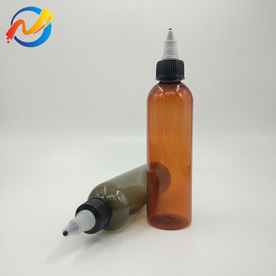 Garrafas de plástico com tampa de parafuso, cheias de líquido transparente de 100 ml