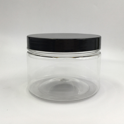 Containers de frascos de plástico transparente personalizáveis com tampas de alumínio para 2-8oz de capacidade