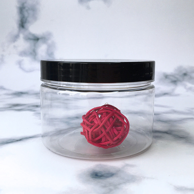 Containers de frascos de plástico transparente personalizáveis com tampas de alumínio para 2-8oz de capacidade