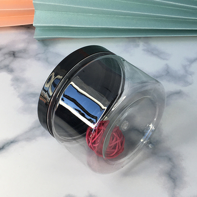 Containers de frascos de plástico transparente personalizáveis com tampas de alumínio para 2-8oz de capacidade