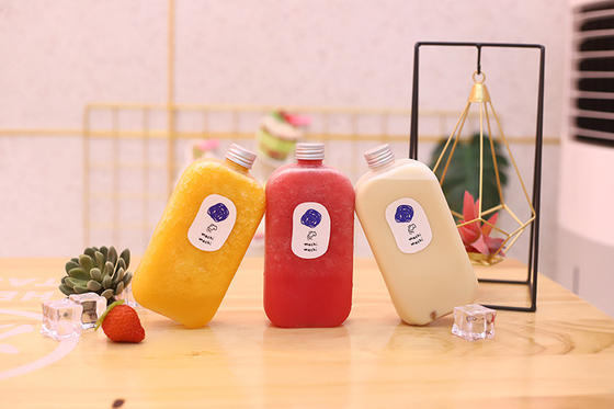 Garrafas de chá de leite de plástico personalizáveis de 120 ml com parafuso nas tampas