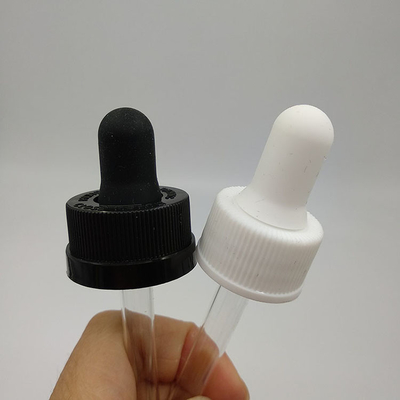 Garrafas de vidro transparente de gotejamento personalizadas com tampa de parafuso preta para armazenamento de vários líquidos