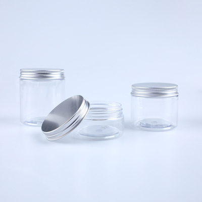 Recipiente cosmético de plástico transparente personalizado com superfície lisa