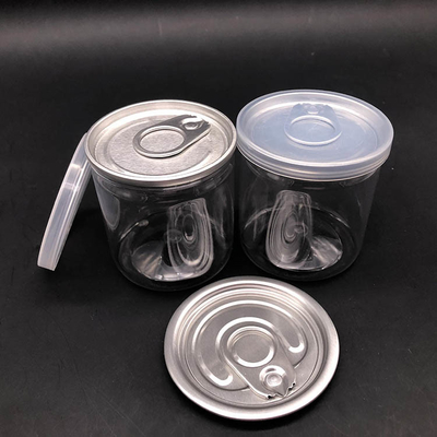 Jarros de plástico de 2 a 8 oz de capacidade com tampa de plástico e vedação sensível à pressão
