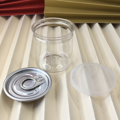 Jarros de plástico de 2 a 8 oz de capacidade com tampa de plástico e vedação sensível à pressão