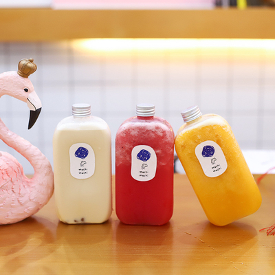 Modern Clear Custom Plastic Juice Bottle With Handle For Cold Drink Bubble Tea (Fota de suco de plástico com alça para bebida fria)