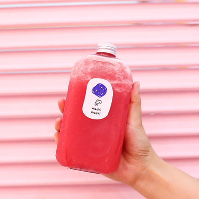 Modern Clear Custom Plastic Juice Bottle With Handle For Cold Drink Bubble Tea (Fota de suco de plástico com alça para bebida fria)