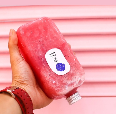 Modern Clear Custom Plastic Juice Bottle With Handle For Cold Drink Bubble Tea (Fota de suco de plástico com alça para bebida fria)