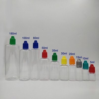Impressão personalizada de garrafas coloridas para líquido em 10ml 15ml 30ml 60ml 80ml 100ml