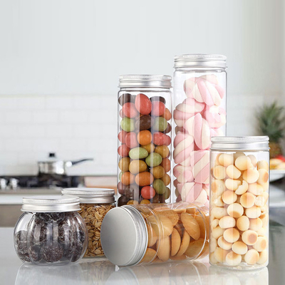 Preço de fábrica frascos de plástico para alimentos para frutas secas frascos de plástico para armazenamento com tampa frascos de plástico de qualidade alimentar com entrega rápida