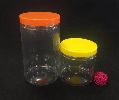 Superfície lisa Jar cosmético de plástico dentro de impressão personalizada e junta sensível à pressão