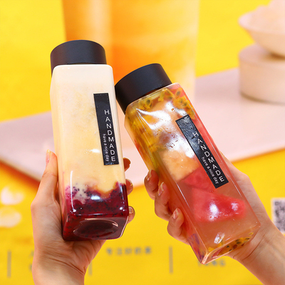 Jugos de chá de bolhas transparentes reutilizáveis à prova de vazamento com capacidade de 0,5 kg