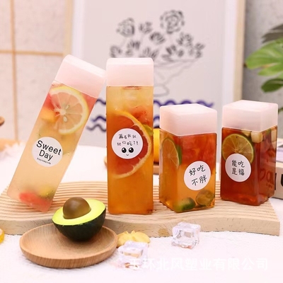Jugos de chá de bolhas transparentes reutilizáveis à prova de vazamento com capacidade de 0,5 kg