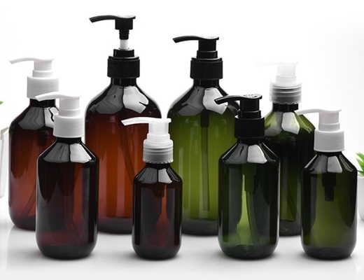 Botão de bomba de shampoo rosa PET para distribuição de cosméticos amigáveis
