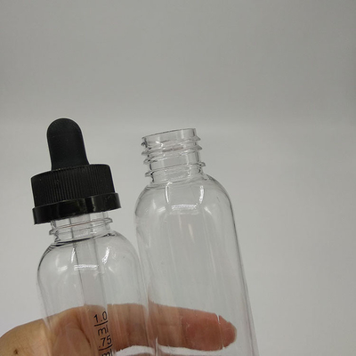 Garrafas de vidro de plástico transparentes, pretas e personalizáveis para embalagens