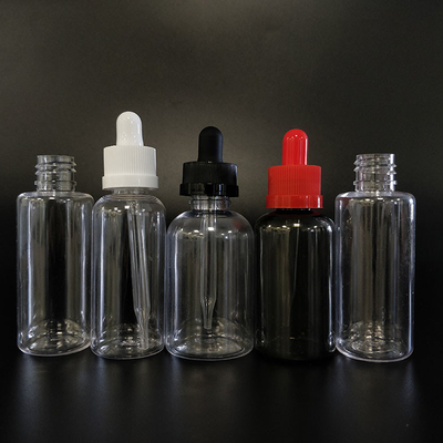 Garrafas de vidro transparente preto com tampa de parafuso para líquidos em vários ml 10-120