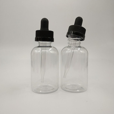 Garrafas de gotas de plástico transparentes pretas personalizáveis para vedação