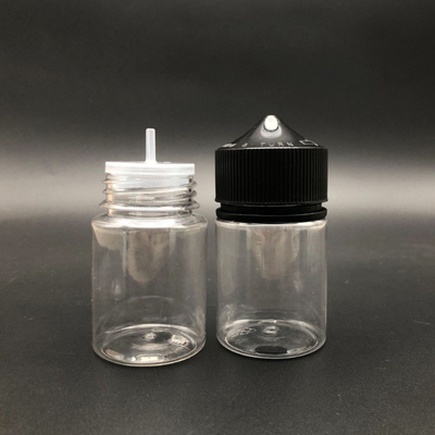 Garrafa de líquido E redonda transparente de 100 ml com tampa de parafuso à prova de crianças e impressão em tela personalizada