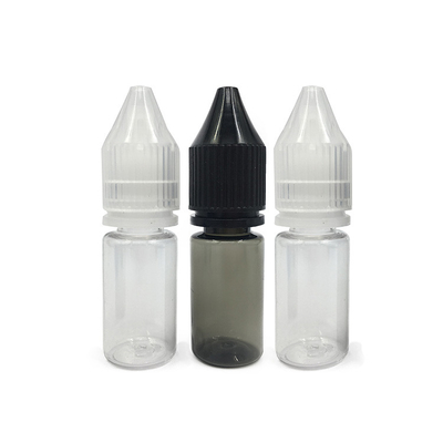 Garrafa de 18 mm de tamanho de pescoço, redonda e líquida, com material transparente e tampa à prova de crianças
