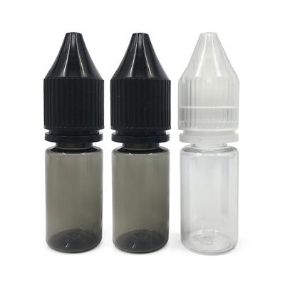 Garrafa de 18 mm de tamanho de pescoço, redonda e líquida, com material transparente e tampa à prova de crianças