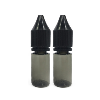 Garrafa de 18 mm de tamanho de pescoço, redonda e líquida, com material transparente e tampa à prova de crianças