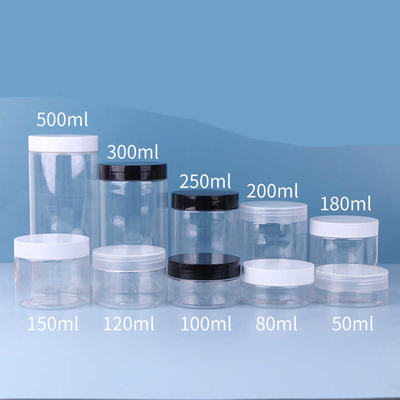 Um frasco de plástico com vedação e capacidade personalizável de 2oz-8oz de parede dupla.