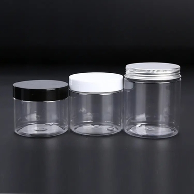 Um frasco de plástico com vedação e capacidade personalizável de 2oz-8oz de parede dupla.