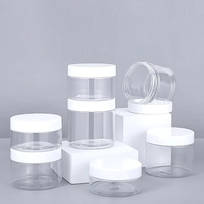 Um frasco de plástico com vedação e capacidade personalizável de 2oz-8oz de parede dupla.