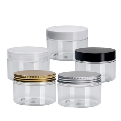 Jar Cosmético de Plástico de Superfície Suave em Design Transparente para Produtos Essenciais de Cuidados da Pele